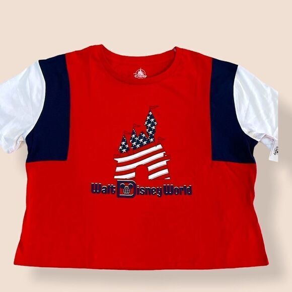 NWT DISNEY PARKS PATRIOTIC CROP TOP - Picture 2 of 4